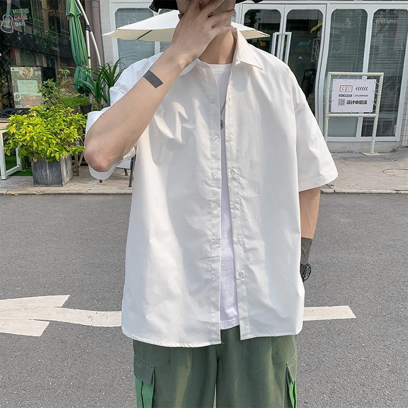 Summer Formal Shirt Men Korean Fashion Loose Solid Color Business Casual Harajuku Streetwear Five-point Sleeve Men's Shirts, Black
Summer Formal Shirt Men Korean Fashion Loose Solid Color Business Casual Harajuku Streetwear Five-point Sleeve Men's Shirts, Black