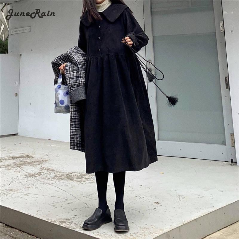 Casual Dresses JuneRain 2022 Autumn Loose Korean Style Elegant Vintage Corduroy All-match Retro Long Sleeve Dress Women Solid Students, Black
Casual Dresses JuneRain 2022 Autumn Loose Korean Style Elegant Vintage Corduroy All-match Retro Long Sleeve Dress Women Solid Students, Black