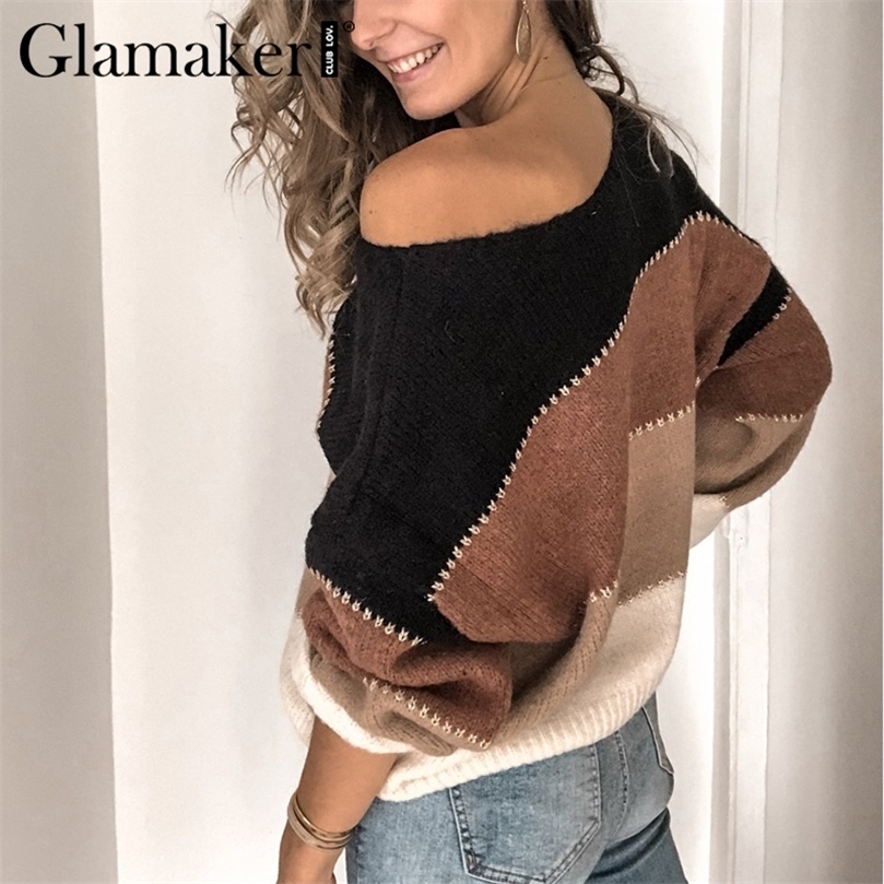 Glamaker Contrast color casual warm pullover women Streetwear knitted jumper pullover Autumn winter Christmas sweater 201204, Khaki
Glamaker Contrast color casual warm pullover women Streetwear knitted jumper pullover Autumn winter Christmas sweater 201204, Khaki