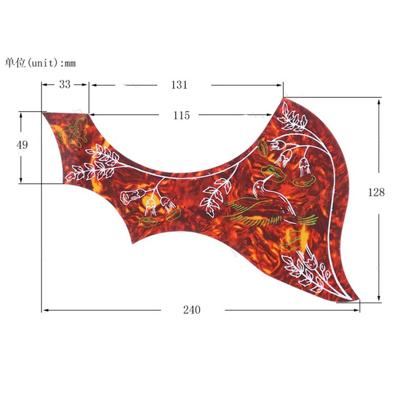 1pcs Left Handed Hummingbird Flower Decorative pattern Acoustic Guitar Pickguard Pick Guard Antiscratch Plate guitar parts access