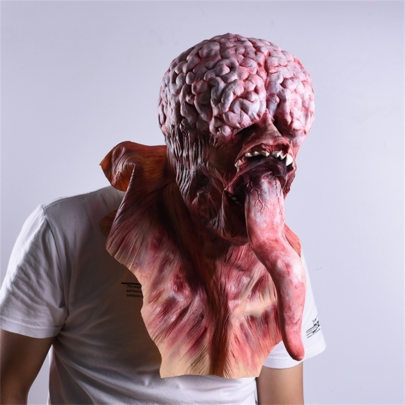 Party Masks Halloween Mask Long Tongue Horror Latex Witch Mask Festival Costume 220823