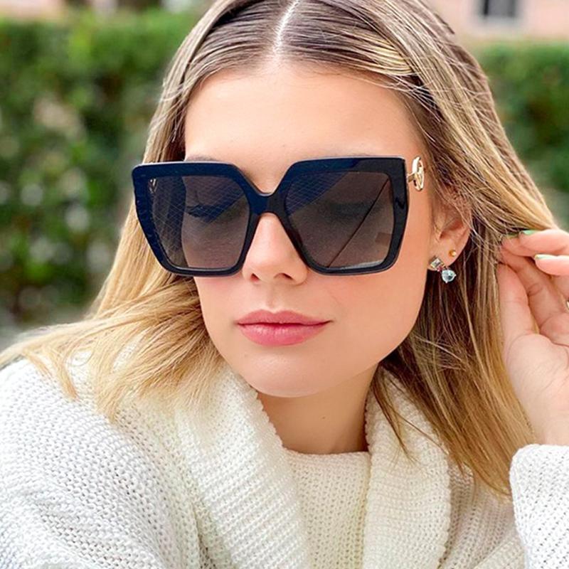 Sunglasses 2022 Fashion Women Oversized Square Brand Designer Woman Glasses Gradient Female Oculos