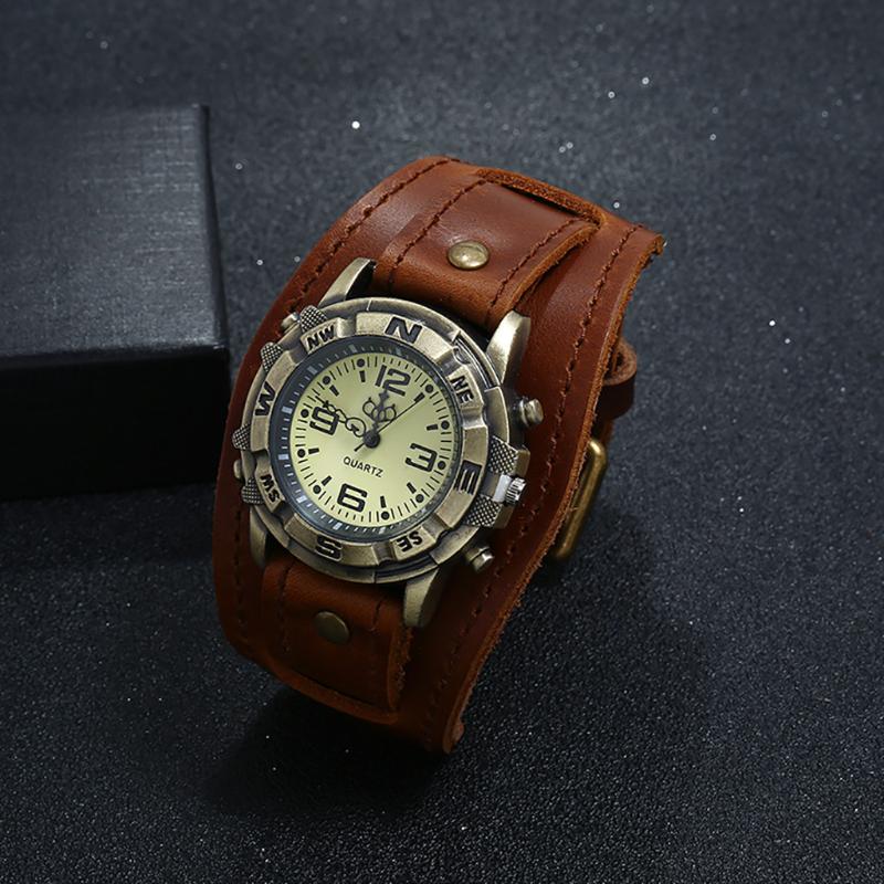Wristwatches Men Punk Retro Simple Fashion Pin Buckle Strap Leather Watch Wide Bracelet Gift Reloj Hombre, Co
Wristwatches Men Punk Retro Simple Fashion Pin Buckle Strap Leather Watch Wide Bracelet Gift Reloj Hombre, Co
