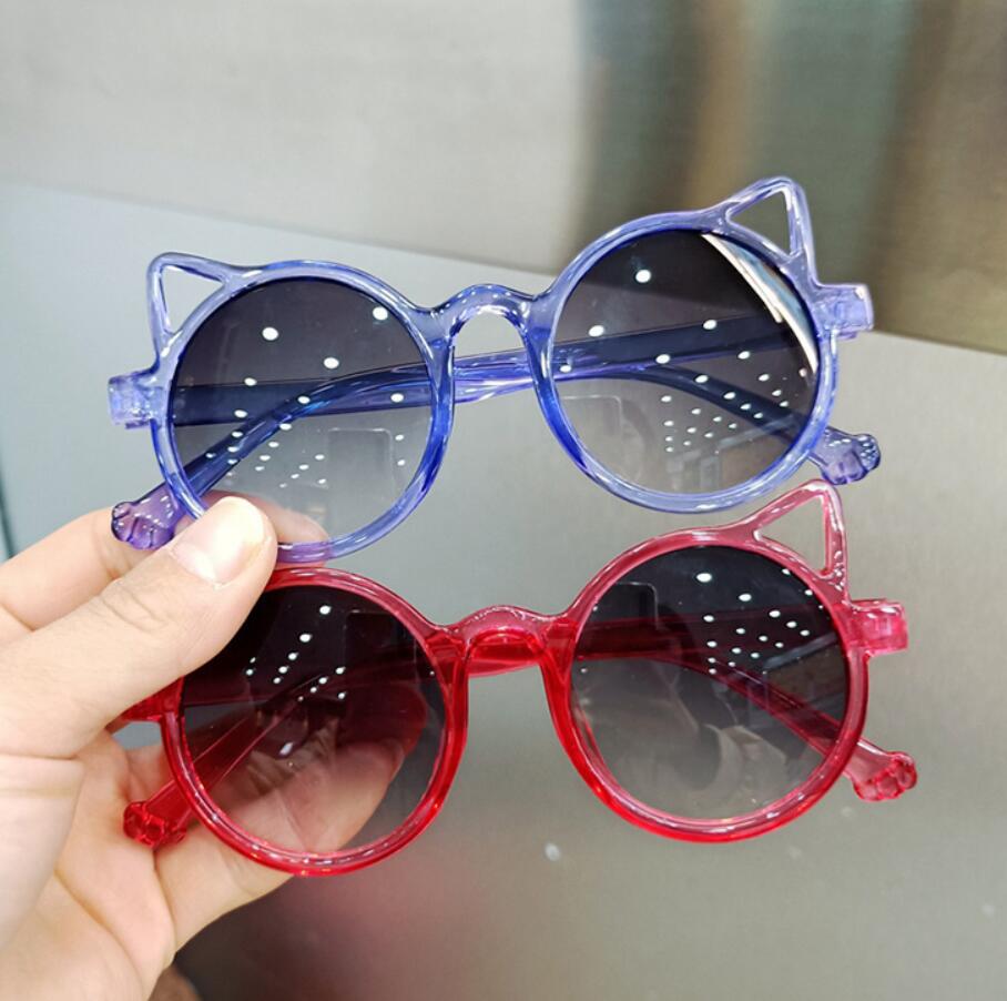 summer Children sunglasses personality small face cute cat ears princess baby sunshade EYEglasses girls and boys Uv kid fashion eyewear Personality GO