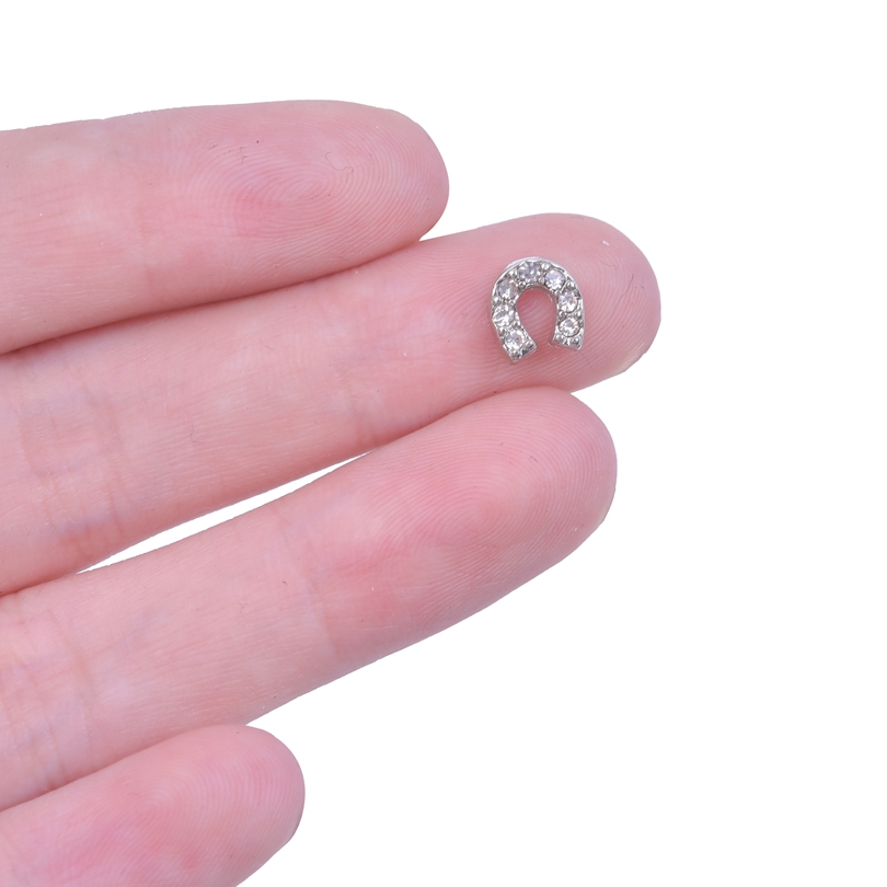 20PClot Crystal Horseshoe charm Floating Locket Charms Fit For Magnetic Memory living Lockets As Jewelry Making