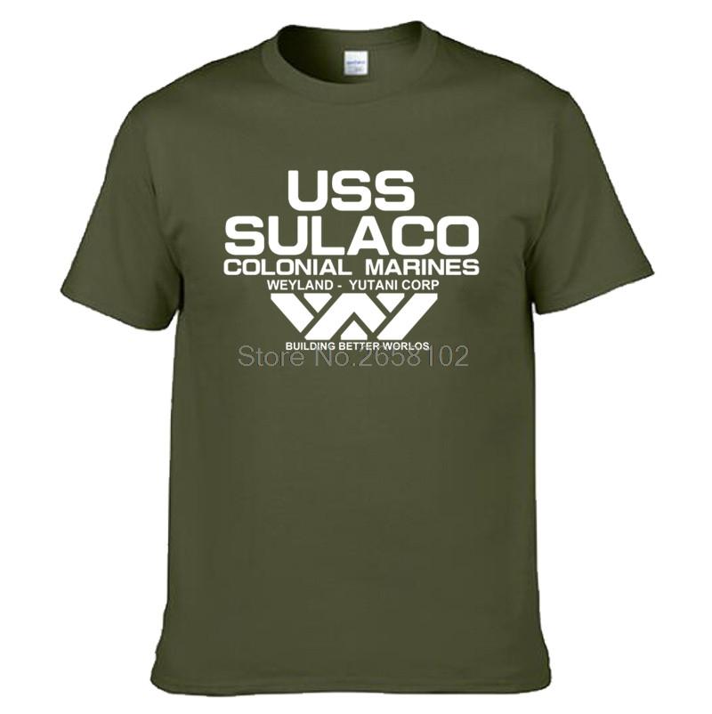 Men's T-Shirts Fashion USCSS Nostromo T-Shirt Alien USS Sulaco Colonial Marines Aliens Off World Short Sleeve Tshirt Men Cotton O Neck Tees, Army green
Men's T-Shirts Fashion USCSS Nostromo T-Shirt Alien USS Sulaco Colonial Marines Aliens Off World Short Sleeve Tshirt Men Cotton O Neck Tees, Army green