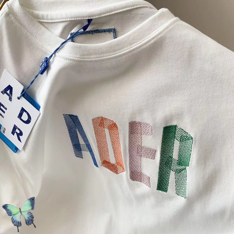 Colorful Letter Embroidered Cotton ADER ERROR Short Sleeve TShirt 220608