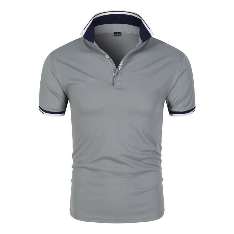 Men's Polo Shirt Casual Solid Color Lapel Cotton Blend Short Sleeve Formal Wear High-end Business -selling Men's 220525