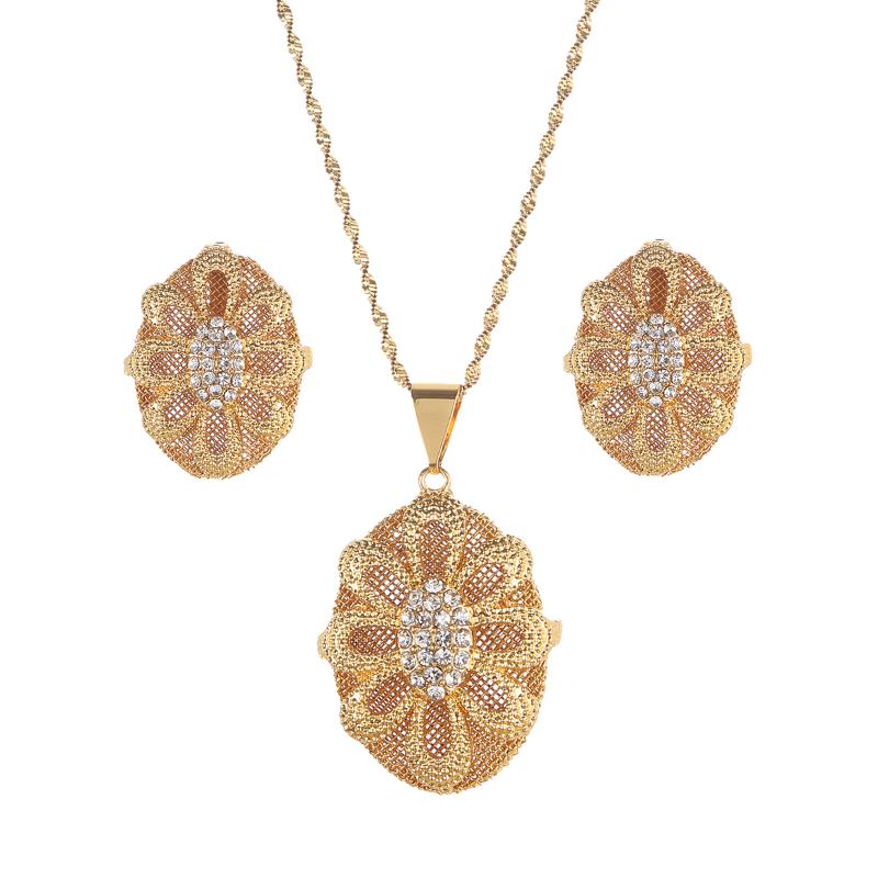 Earrings & Necklace Dubai Gold Ethiopian Flower African Charm 2Pcs Rhinestones Jewellery Set For Israel Arab Africa Party GiftsEarrings, As pic
Earrings & Necklace Dubai Gold Ethiopian Flower African Charm 2Pcs Rhinestones Jewellery Set For Israel Arab Africa Party GiftsEarrings, As pic