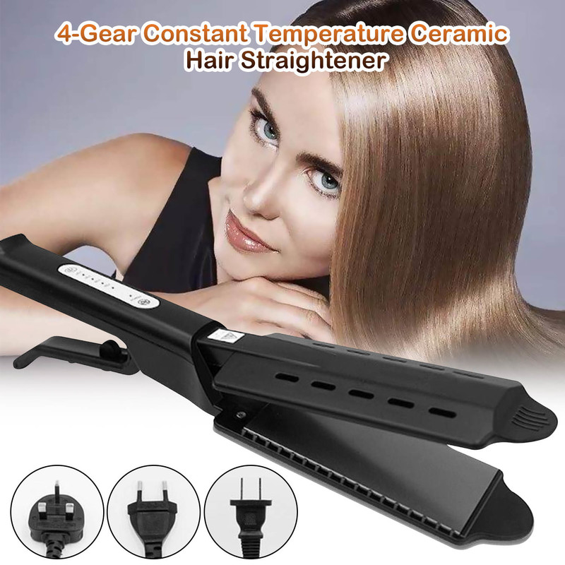Four-Gear Adjustable Temperature Ceramic Steam Hair Curler Straightener Brush Home Flat Iron straightener Comb Hair Tools 220623