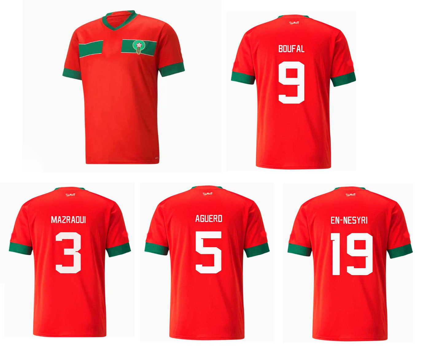 customized 22 23 Morocco home thai quality soccer jerseys yakuda OUAKILI #10 NEQROUZ #13 MUNIR #11 BASSIR #14 ABRAMI #15 football wear, 22-23 home
customized 22 23 Morocco home thai quality soccer jerseys yakuda OUAKILI #10 NEQROUZ #13 MUNIR #11 BASSIR #14 ABRAMI #15 football wear, 22-23 home