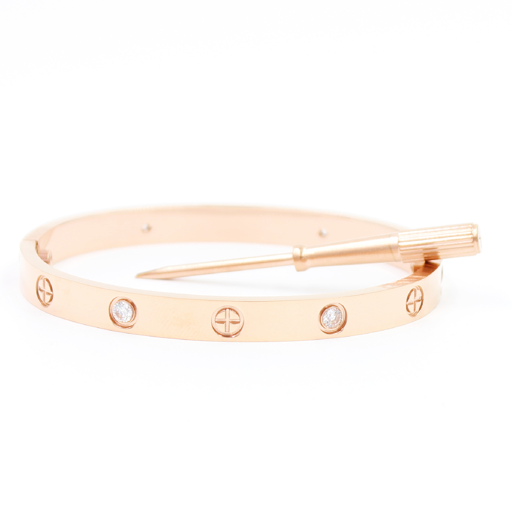 Cuff Love Bracelets Rose Gold Never Fade 15-22 Size With Dust bag With Screwdriver Top Quality Luxury Brand Gift For Girlfriend Couple Bracelet