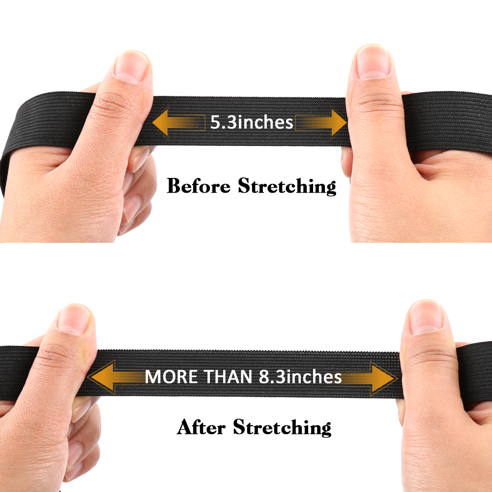 Bella Hair Sewing Elastic Band High Elasticity Comfortable Stretch Spool Knit for Wig Frontal Closure Caps Clothes Pants Waistband Bedspread Black