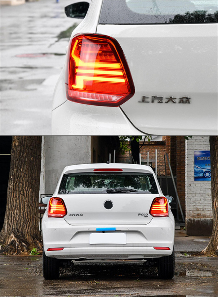 Car Rear Lamp For Volkswagen Polo LED Tail Light 20 11-20 18 LED Brake Lights Reverse Fog Taillights Auto Accessories
