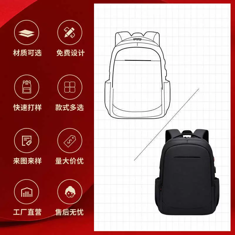 Backpack Large Capacity Busins Computer Men's Backpack Printable