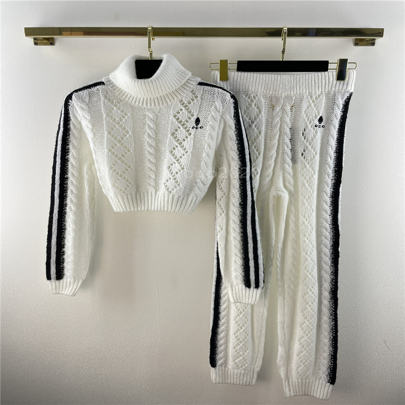 2022 womens knits designer two piece pants sets with letter embroidery girls milan runway jersey jogging outwear hollow out tank top tops pullover and long pants, Multi
2022 womens knits designer two piece pants sets with letter embroidery girls milan runway jersey jogging outwear hollow out tank top tops pullover and long pants, Multi