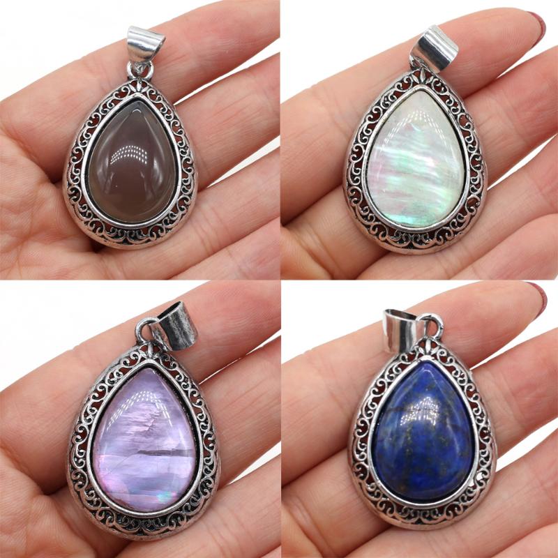 Pendant Necklaces Natural Stone Pendants Water Drop Lapis Lazuli Opal Reiki Heal Antique-Silver Crystal For Jewelry Making Women Necklace Gi
Pendant Necklaces Natural Stone Pendants Water Drop Lapis Lazuli Opal Reiki Heal Antique-Silver Crystal For Jewelry Making Women Necklace Gi