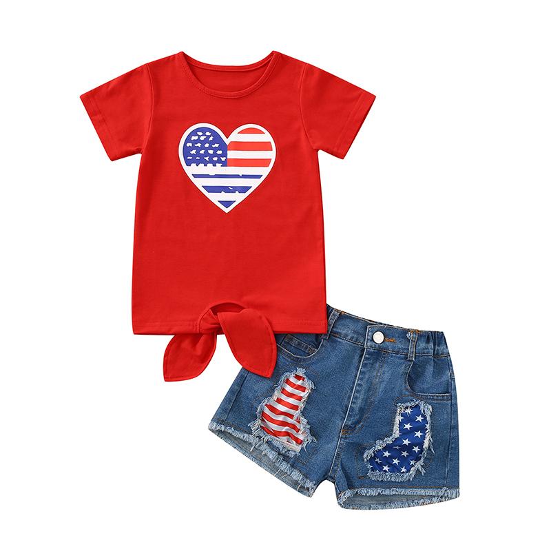 Clothing Sets Kids Baby Girls Clothes Independence Day Short Sleeve T-shirt Tops Ripped Denim Shorts Children OutfitClothing, As pic
Clothing Sets Kids Baby Girls Clothes Independence Day Short Sleeve T-shirt Tops Ripped Denim Shorts Children OutfitClothing, As pic