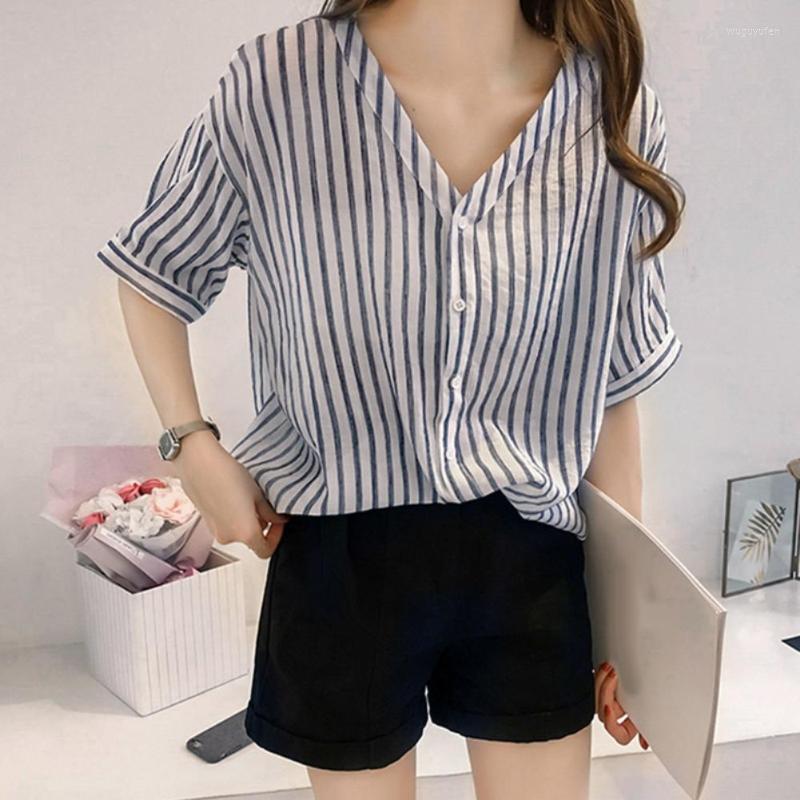 Women's Blouses & Shirts Women Blouse Casual Stripe V Neck Half Sleeve Loose Thin Button Up Shirt Tee Top Basic Printed, Blue
Women's Blouses & Shirts Women Blouse Casual Stripe V Neck Half Sleeve Loose Thin Button Up Shirt Tee Top Basic Printed, Blue