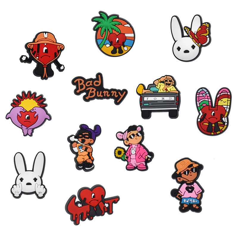 100pcs Bad Bunny Croc Charms Jibitz Shoe Charm Accessories Buckle Clog Pins JIBZ fit men Sandals kids favor gift
100pcs Bad Bunny Croc Charms Jibitz Shoe Charm Accessories Buckle Clog Pins JIBZ fit men Sandals kids favor gift