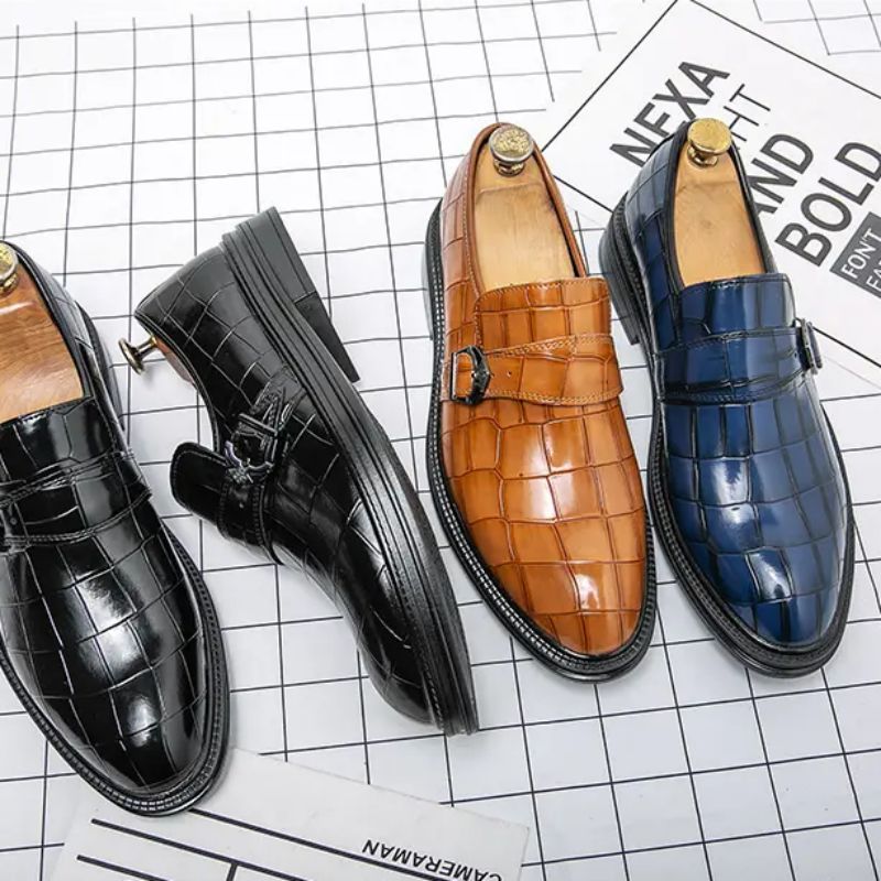 Loafers Men Shoes PU Solid Color Pointed Toe Casual Fashion Plaid Texture Metal Buckle Decorative Trend Classic Business Dress Shoes DH882, Clear
Loafers Men Shoes PU Solid Color Pointed Toe Casual Fashion Plaid Texture Metal Buckle Decorative Trend Classic Business Dress Shoes DH882, Clear