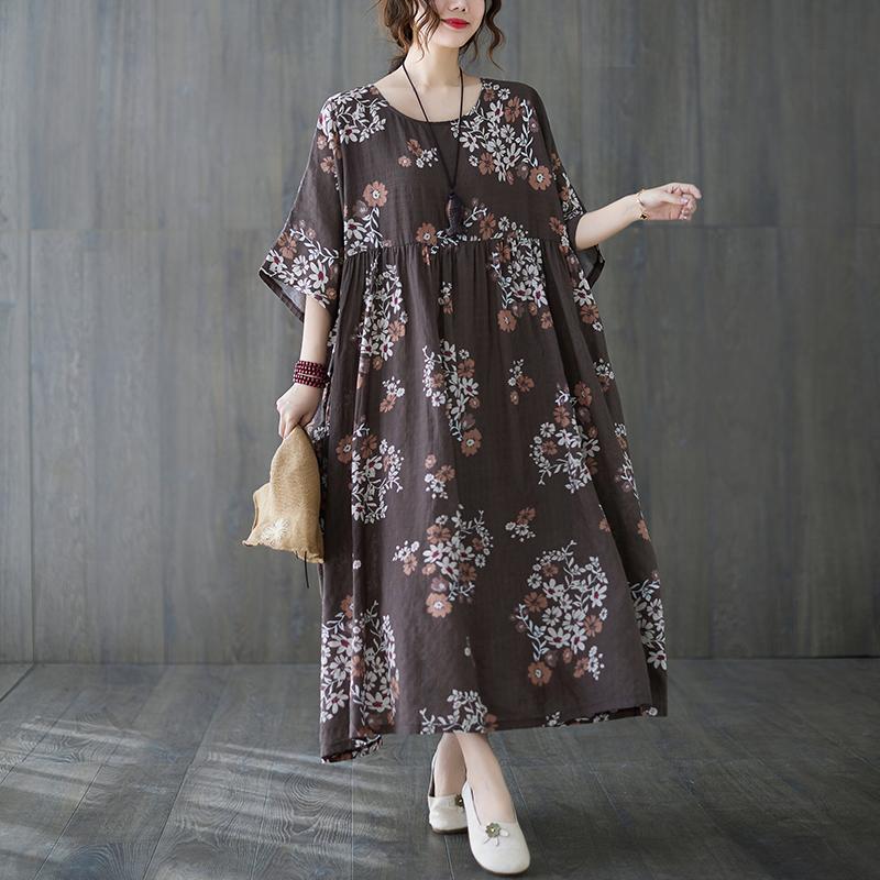 Plus Size Dresses BIG Summer Women Fashion Elegant Flower Print Tops Ladies Female Large Swing Long Casual Ruffles Drapped Cotton Dress, Brown
Plus Size Dresses BIG Summer Women Fashion Elegant Flower Print Tops Ladies Female Large Swing Long Casual Ruffles Drapped Cotton Dress, Brown