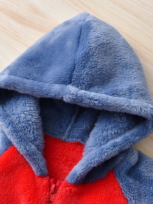 Toddler Boys Dinosaur And Car Embroidery Hooded Flannel Coat SHE