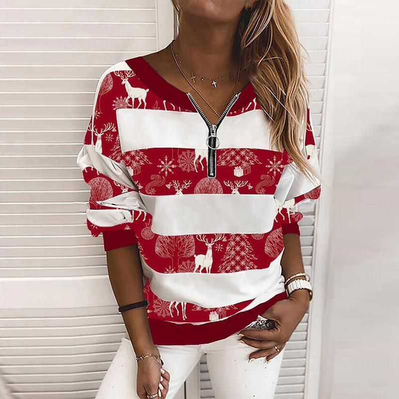 Women's Blouses & Shirts 2022 Christmas Tree Print Hoodies Sweatshirt Fashion Zipper V Neck Striped Pullover Tops Casual Women Long Sleeve S, Style 1
Women's Blouses & Shirts 2022 Christmas Tree Print Hoodies Sweatshirt Fashion Zipper V Neck Striped Pullover Tops Casual Women Long Sleeve S, Style 1