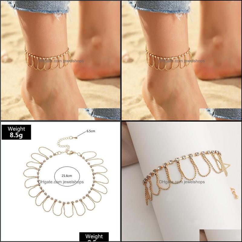 Anklets Women Gold-Plated And White Diamond Bead Chain Petal-Shaped Zinc Alloy Anklet Fashion Leg Beach Foot Jewel Jewelshops Dhxsa
Anklets Women Gold-Plated And White Diamond Bead Chain Petal-Shaped Zinc Alloy Anklet Fashion Leg Beach Foot Jewel Jewelshops Dhxsa
