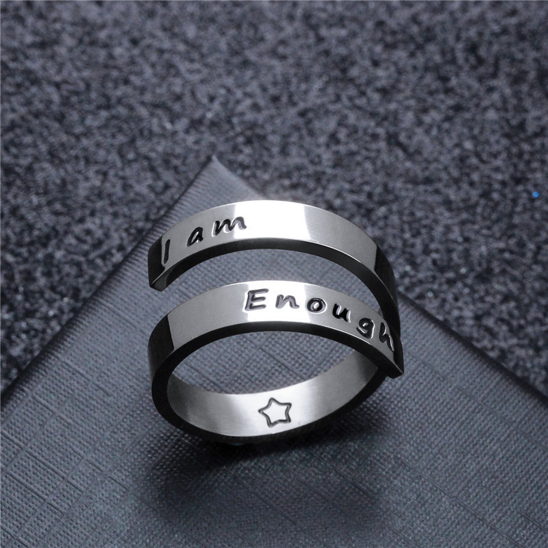 Fashion Ring Jewelry Inspiration Gift for Women "I Am Enough" Classic Engraved s Spiral Wrap Twist Adjustable 220716
Fashion Ring Jewelry Inspiration Gift for Women "I Am Enough" Classic Engraved s Spiral Wrap Twist Adjustable 220716
