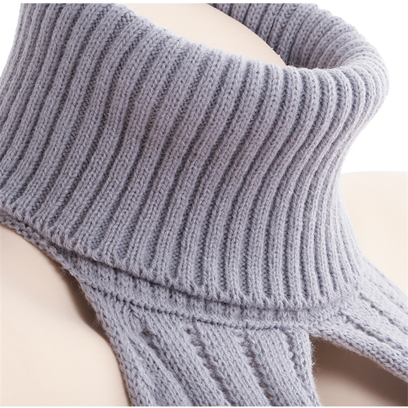 Fashion Sexy Women Backless Virgin Killer Sweater Turtleneck Open Chest Hollow Knitted Pullovers Fall Sweaters220812