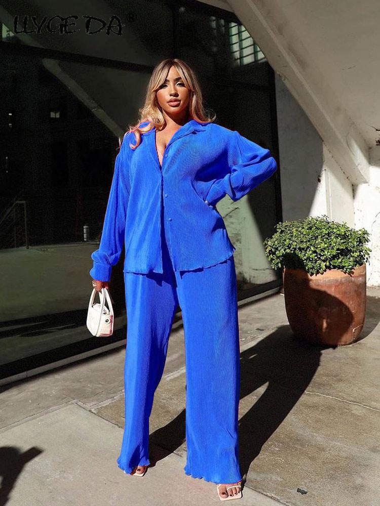 Women's Two Piece Pants Shirt Pleated Sets High Waist Wide Leg Suit Casual Elegant Female Long Sleeve Top Outfit Matching Set, 02 green pants
Women's Two Piece Pants Shirt Pleated Sets High Waist Wide Leg Suit Casual Elegant Female Long Sleeve Top Outfit Matching Set, 02 green pants