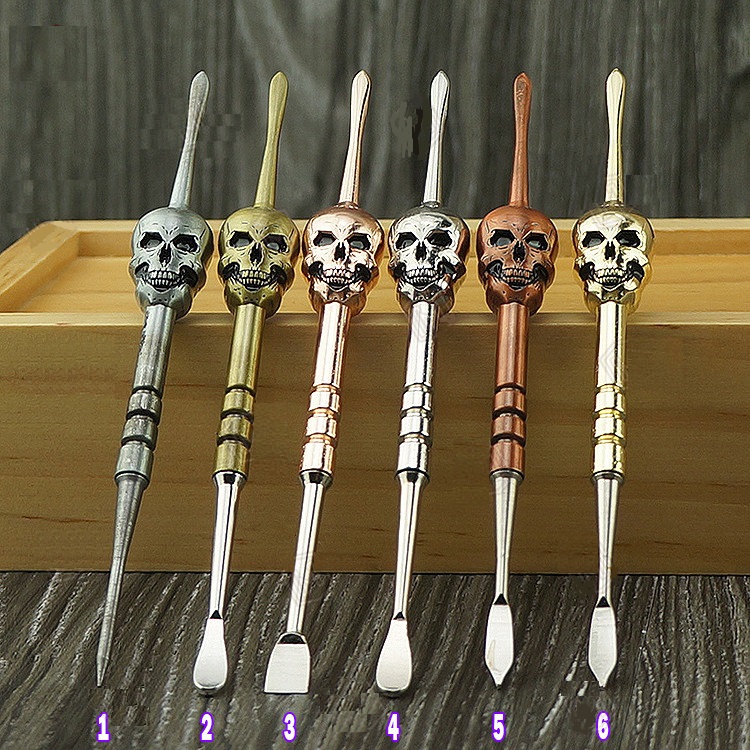 10pcs 120mm Skull Dab wax tool smoking accessories Stainless steel Non stick Dabbing Slick butane oil metal Dabber Carver Tools for smoke
10pcs 120mm Skull Dab wax tool smoking accessories Stainless steel Non stick Dabbing Slick butane oil metal Dabber Carver Tools for smoke