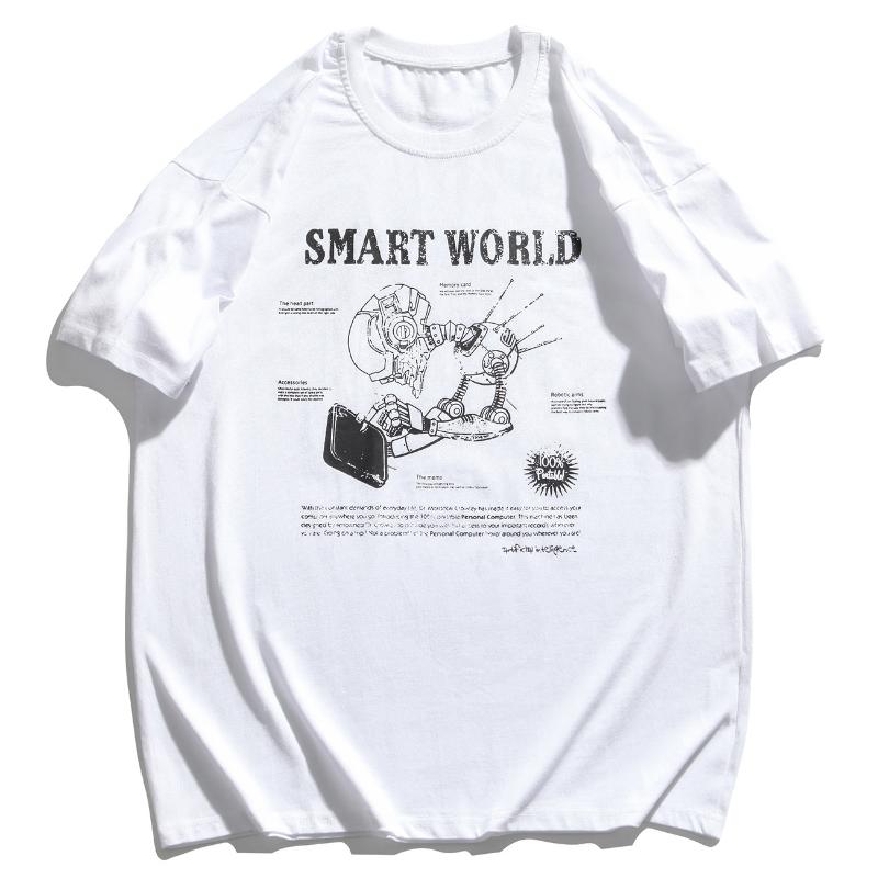 Men' T-Shirts Tees Casual Shirts Smart World Robot Short Sleeve Tshirts Streetwear Harajuku Hip Hop Cotton Men Fashion TopsMen, Black
Men' T-Shirts Tees Casual Shirts Smart World Robot Short Sleeve Tshirts Streetwear Harajuku Hip Hop Cotton Men Fashion TopsMen, Black