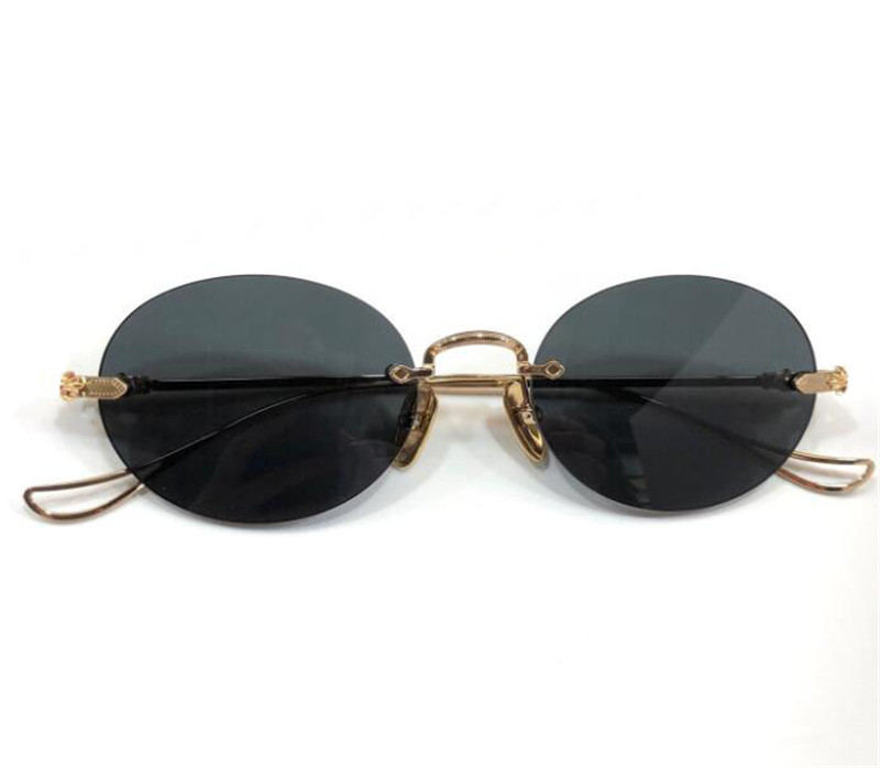 Vintage fashion design sunglasses SINNERGASM-B small round rimless frame retro simple style high-end uv400 protective glasses