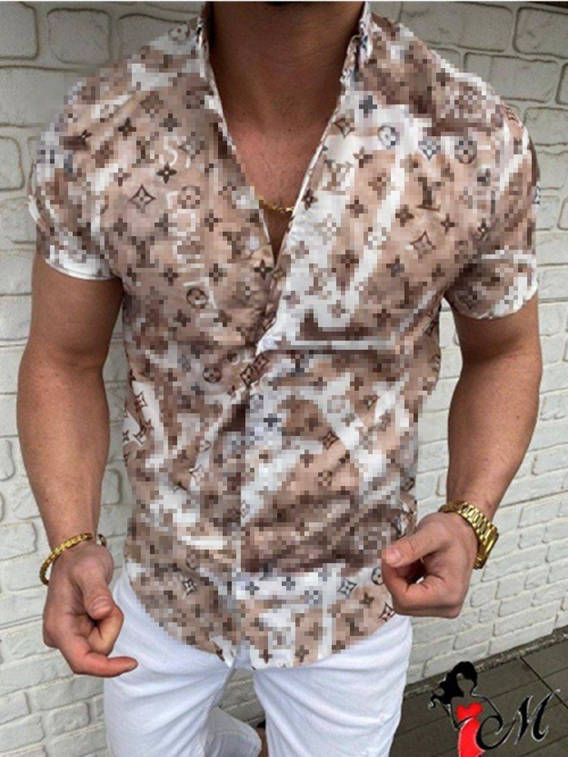 Luxury Designer Hawaiian Men's Short Sleeved T-Shirt 3D Letter Printed Shirt Casual Fashion Lapel Single Breasted Beach Top 5XL, G1
Luxury Designer Hawaiian Men's Short Sleeved T-Shirt 3D Letter Printed Shirt Casual Fashion Lapel Single Breasted Beach Top 5XL, G1