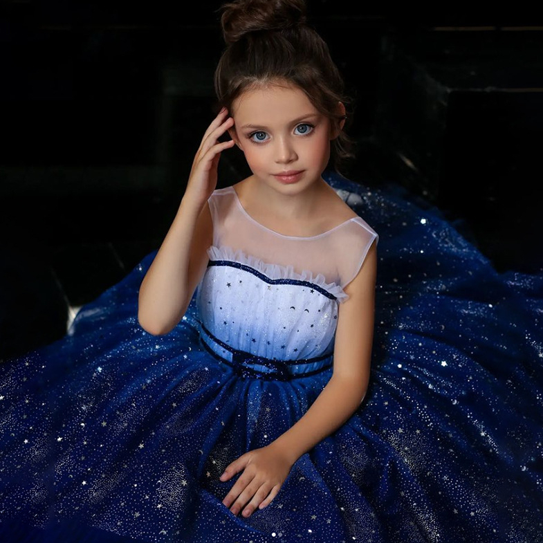 Burgundy Flower Girl Dresses 2023 First Holy Communion Dresses For Girls Ball Gown Wedding Party Dress Kids sequined Evening Prom Dress