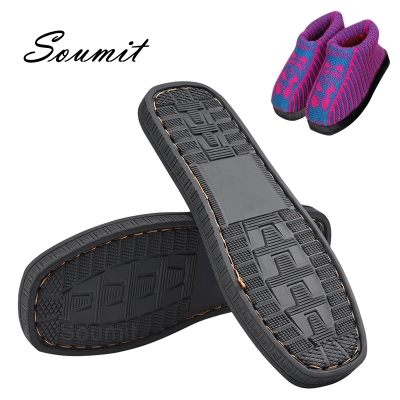 Soumit DIY Hand Knitting Materials Slippers Rubber Outsoles for Shoes AntiSlip Crochet Needles Indoor Slippers Sole 210402