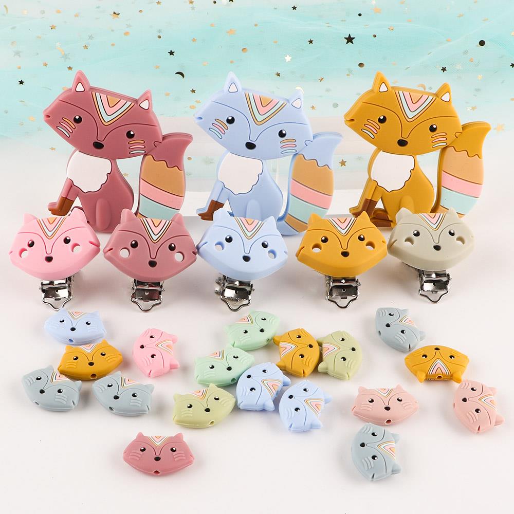 Silicone Beads Teether Clips Fox Head Food Grade Diy Pacifier Chain Necklace Accessories Baby Molar Toys
Silicone Beads Teether Clips Fox Head Food Grade Diy Pacifier Chain Necklace Accessories Baby Molar Toys