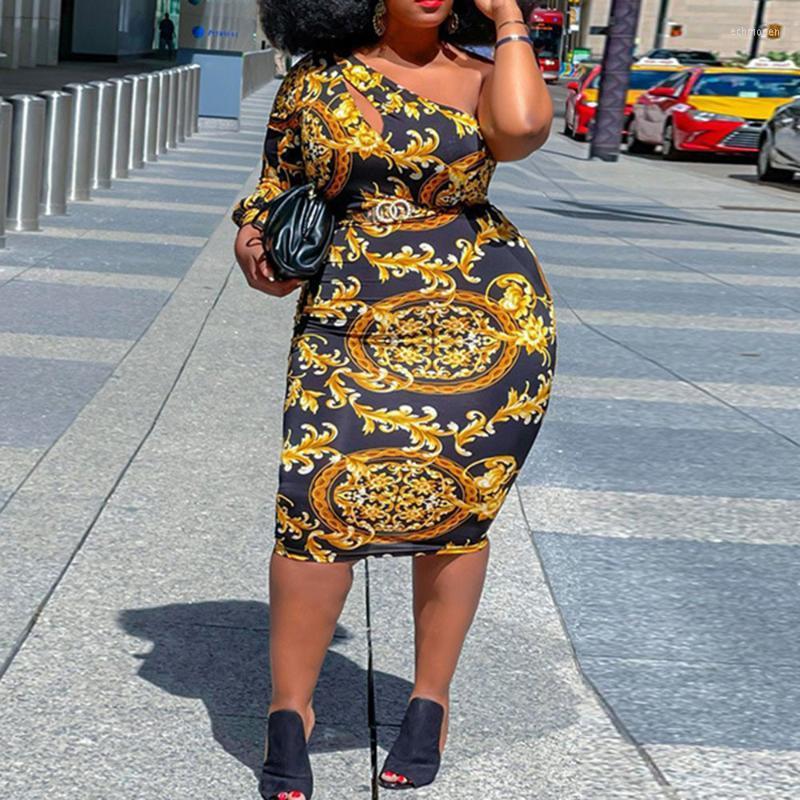 Plus Size Dresses Retro Printed Dress 4XL Women's Slanted Shoulder One High Waist Fashion Temperament Casual Echm22, Black
Plus Size Dresses Retro Printed Dress 4XL Women's Slanted Shoulder One High Waist Fashion Temperament Casual Echm22, Black
