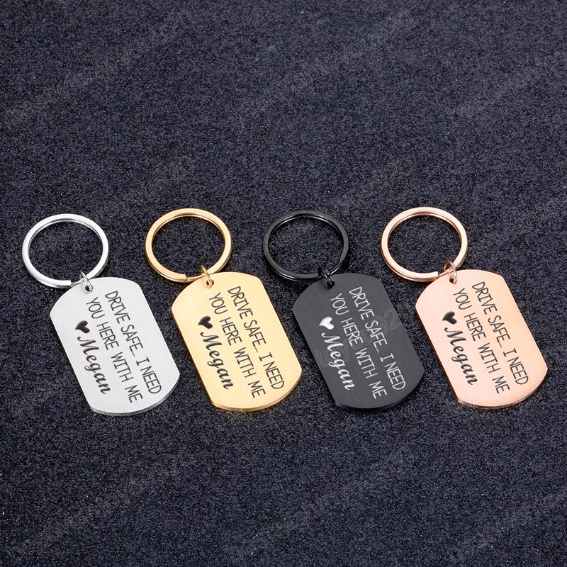 Customized Keychains for Car Key Fashion Persenalized Gift Keyring Husband Father Boyfriend Couples Car Keychain