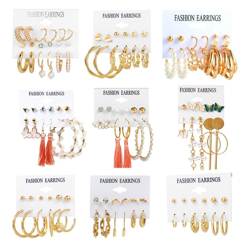Hoop & Huggie Vintage Gold Geometric Alloy Earring Set Fashion Pearl Tassel Earrings Brincos 2022 Trend Women's Jewelry GiftsHoop
Hoop & Huggie Vintage Gold Geometric Alloy Earring Set Fashion Pearl Tassel Earrings Brincos 2022 Trend Women's Jewelry GiftsHoop
