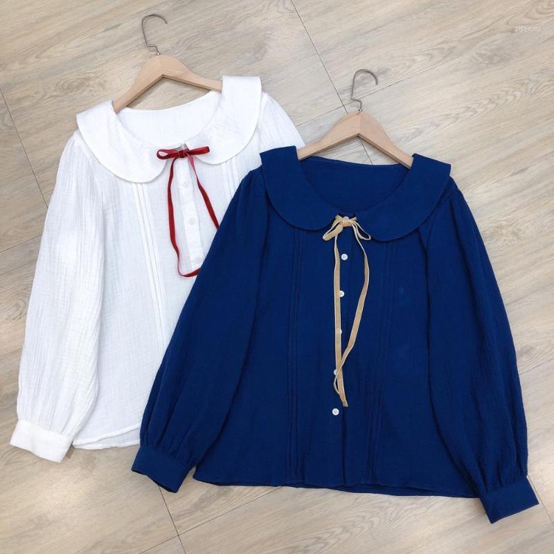 Autumn Style Blouse Japanese Small Fresh And Cute Doll Collar Bow Tie Cotton Double-layer Yarn Women Women's Blouses & Shirts, White
Autumn Style Blouse Japanese Small Fresh And Cute Doll Collar Bow Tie Cotton Double-layer Yarn Women Women's Blouses & Shirts, White