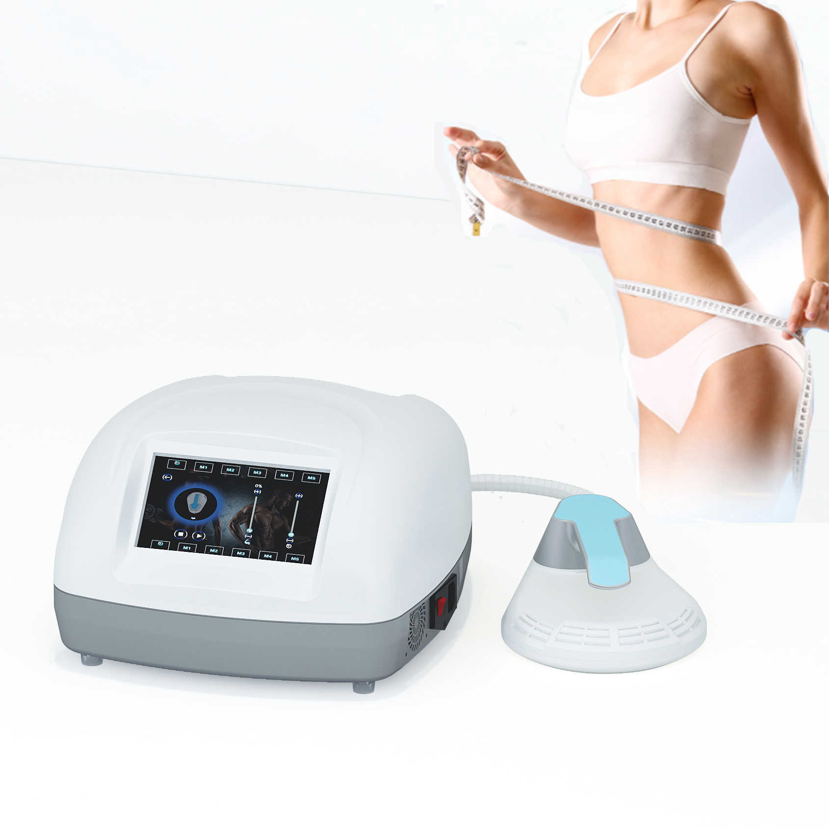 Portable single handle physiotherapy abdominal muscle stimulator body slimming muscle stimulate fat removal ems machine