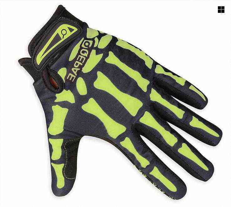 Mens Designer Biker Racing Gloves Summer Winter Five Fingers Gloves Finger Protected Skull Printed Breathable Gloves271D T22081585