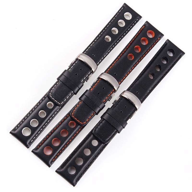 Watchband 20mm Genuine Leather Strap for PRS516 Mens Watches Band with Butterfly Clasp Black Brown Soft Cowhide Belt 220706