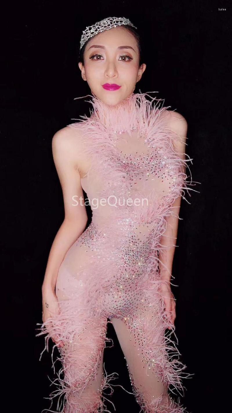 Women' Jumpsuits & Rompers Design Pink Feather Perspective Mesh Jumpsuit Birthday Celebrate Bodysuit Women Singer Dancer See Through Leggin, As picture
Women' Jumpsuits & Rompers Design Pink Feather Perspective Mesh Jumpsuit Birthday Celebrate Bodysuit Women Singer Dancer See Through Leggin, As picture
