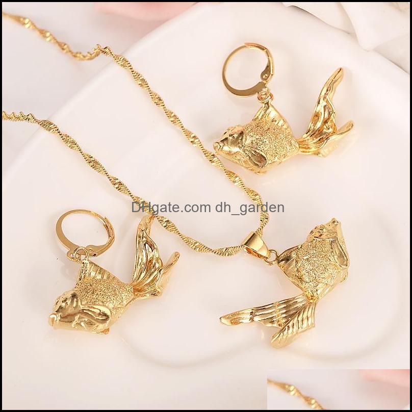 Earrings Necklace Gold Color Goldfish Pendant Elegant Jewerly Set For Women High Quality Dubai Arab African Jewelry Drop Delivery 2021 Set, As pic
Earrings Necklace Gold Color Goldfish Pendant Elegant Jewerly Set For Women High Quality Dubai Arab African Jewelry Drop Delivery 2021 Set, As pic