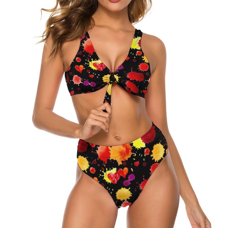 Women' Swimwear Sexy Watercolor Rainbow Bikini Swimsuit Colorful Blot Heart Print Classic High Waist Set Push Up BikinisWomen, Style-6
Women' Swimwear Sexy Watercolor Rainbow Bikini Swimsuit Colorful Blot Heart Print Classic High Waist Set Push Up BikinisWomen, Style-6