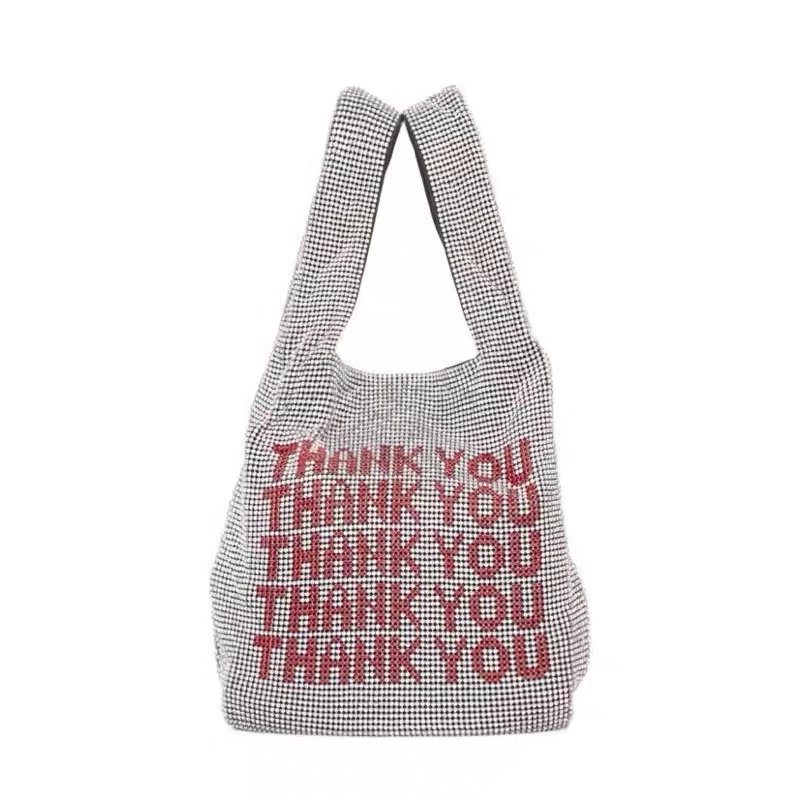 Thank You Sequins Bags Women Small Tote Bags Crystal Bling Bling Fashion Lady Bucket Handbags Vest Girls Glitter Purses Brand
Thank You Sequins Bags Women Small Tote Bags Crystal Bling Bling Fashion Lady Bucket Handbags Vest Girls Glitter Purses Brand